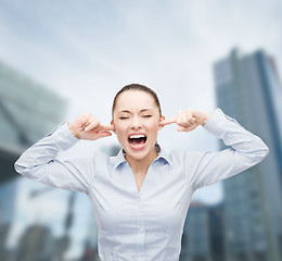 Image showing angry screaming businesswoman