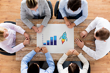 Image showing close up of business team sitting at table