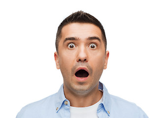 Image showing scared man shouting