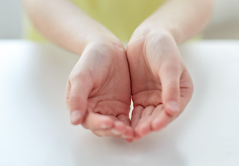 Image showing close up of child cupped hands