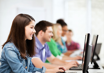 Image showing students with computers studying at school