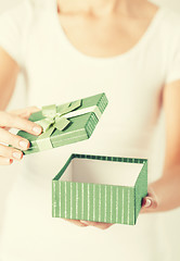 Image showing woman hands with gift box