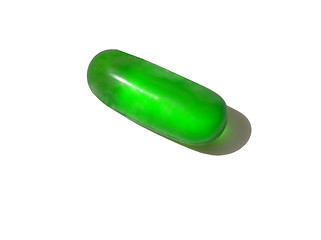 Image showing Green pill on white