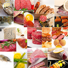 Image showing high protein food collection collage