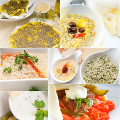 Image showing Arab middle eastern food collage 