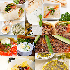 Image showing Arab middle eastern food collage 