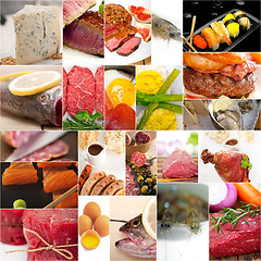 Image showing high protein food collection collage