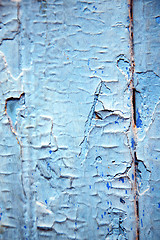 Image showing dirty stripped paint in the  wood and  nail
