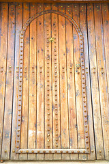 Image showing historical in  antique building door morocco style africa   wood