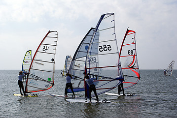 Image showing Windsurfing on the sea