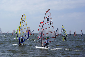Image showing Windsurfing on the sea