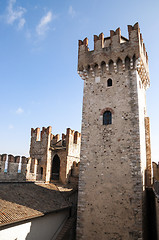 Image showing Tower of Sirmione Citadel, Garda lake