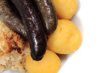 Image showing black and white pudding as czech typical food 