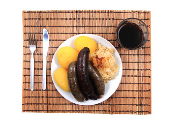 Image showing black and white pudding as czech typical food 