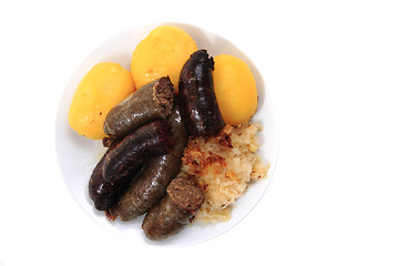 Image showing black and white pudding as czech typical food 