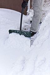 Image showing Clearing snow