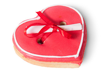 Image showing Cookies heart with note