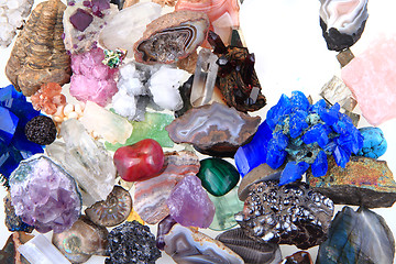 Image showing color minerals and gems collection 