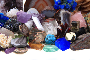 Image showing color minerals and gems collection 