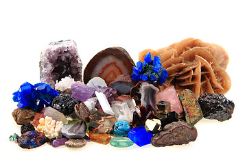 Image showing color minerals and gems collection 