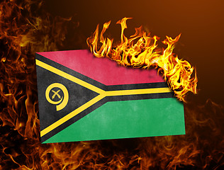 Image showing Flag burning - Vanuatu