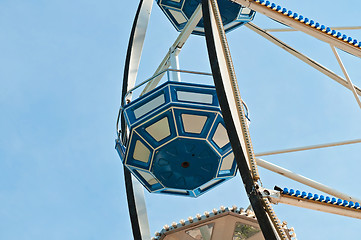 Image showing Cabin of ferris wheel on a clear day