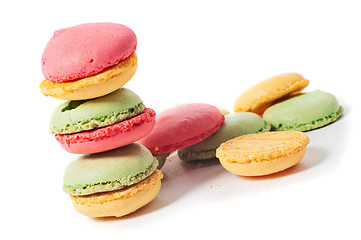 Image showing Macaron cookies on white