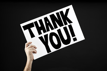 Image showing Man holding poster with thank you