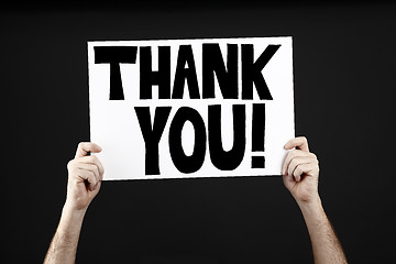 Image showing Man holding poster with thank you