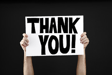 Image showing Man holding poster with thank you