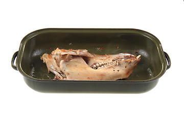 Image showing skull bone from roasted pig head 