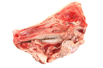 Image showing raw pig head isolated 