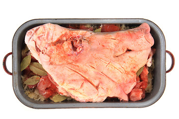 Image showing raw pig head isolated 