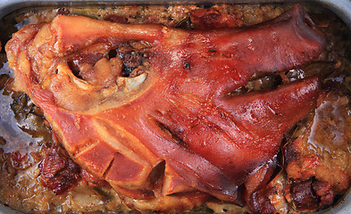 Image showing roasted pig head 