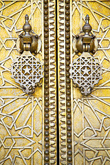 Image showing metal rusty  brown    morocco in gold   facade home and safe pad