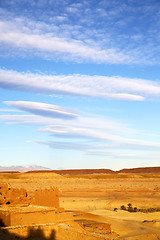 Image showing hill  in morocco the old    historical village brick wall