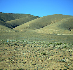 Image showing valley hill   in   africa morocco the atlas dry mountain ground 