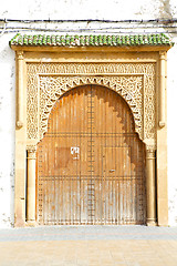 Image showing historical in  antique building door morocco style africa   