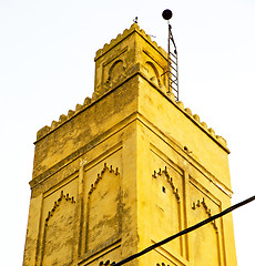 Image showing  muslim   in  mosque  the history  symbol morocco  africa  minar