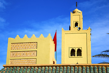 Image showing  the history  symbol  in morocco  green roof tile red flag