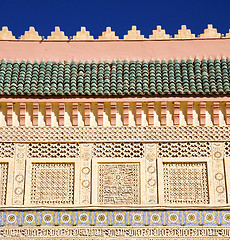 Image showing morocco arch in africa old construction in the blue sky