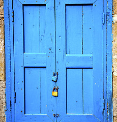 Image showing  window in morocco africa and old  blue