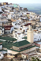 Image showing constructions from high in the       village    morocco africa f