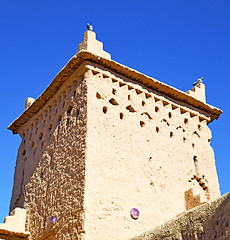 Image showing brown old  construction in  africa morocco and  clouds  near the