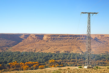 Image showing   utility pole in africa morocco energy and distribution pylon