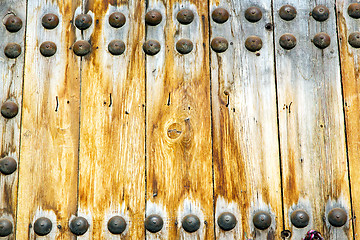 Image showing brown  morocco in  rusty safe padlock 