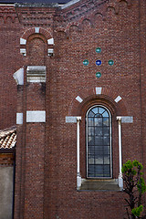 Image showing rose window  italy  lombardy     in  the   campo     closed bric