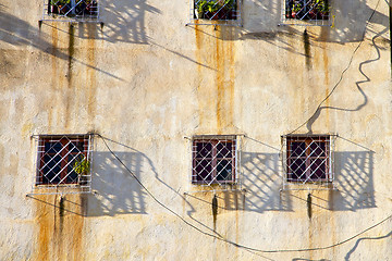 Image showing  window in morocco africa and old construction wal brick histori