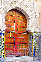 Image showing historical in  antique building door morocco style africa   wood