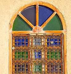 Image showing  window in morocco africa and old construction wal brick histori